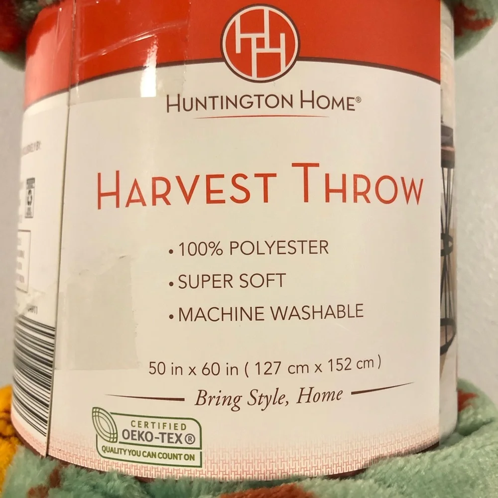 NEW  Huntington Home HARVEST THROW 100% Polyester 50” x 60”